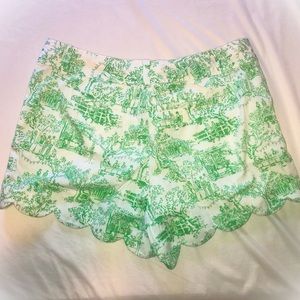Lily Pulitzer Green Toile Shorts